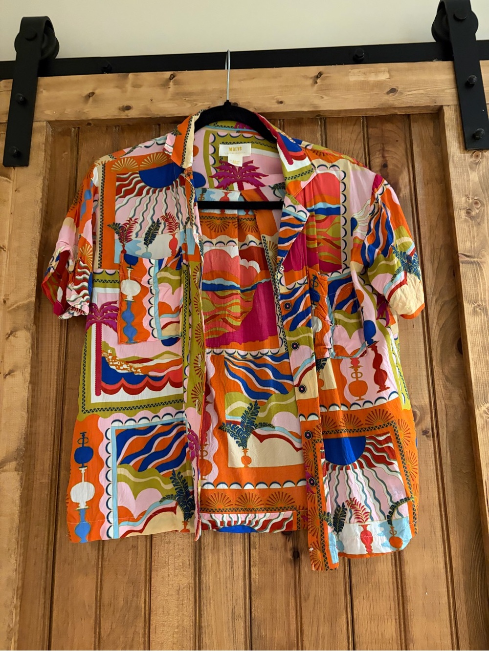 Vibrant Multicolor Maeve Short-Sleeve Button-Up Shirt